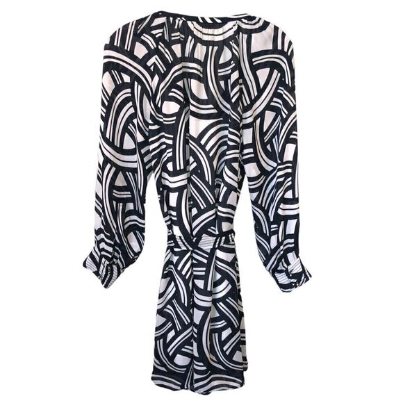 Banana Republic Belted Shirt Dress Dark Blue & White Women's Size 8 - Picture 2 of 13